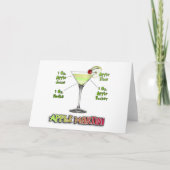 Appletini aka Apple Martini Cocktail Recipe Art Kaart (Voorkant)