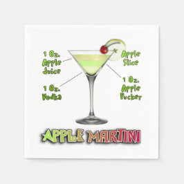 Appletini aka Apple Martini Cocktail Recipe Art Servet