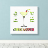 Appletini - Apple Martini Cocktail Recipe 12"x12" Canvas Afdruk (Insitu (Houten vloer))