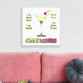 Appletini - Apple Martini Cocktail Recipe 12"x12" Canvas Afdruk (Insitu (Woonkamer))
