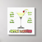 Appletini - Apple Martini Cocktail Recipe 12"x12" Canvas Afdruk (Voorkant)