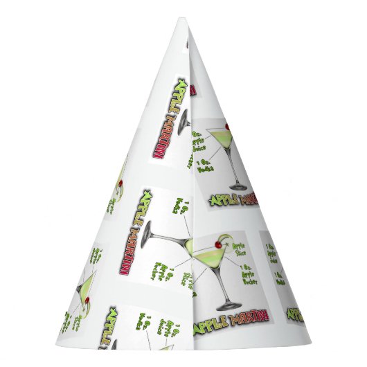 Appletini ook bekend als Apple Martini Cocktail Re Feesthoedjes (Achterkant)