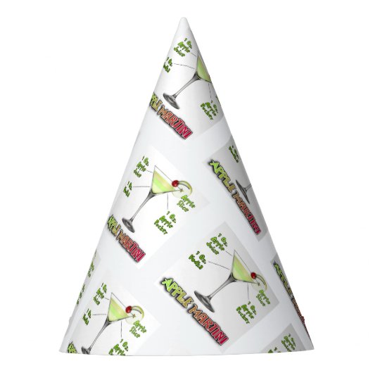 Appletini ook bekend als Apple Martini Cocktail Re Feesthoedjes (Voorkant)