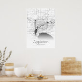 Appleton Map - Wisconsin - het Poster van de Kaart (Keuken)
