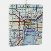 Appleton WI  Map Keramisch Ornament (Rechts)