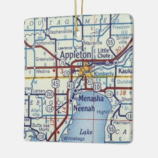 Appleton WI  Map Keramisch Ornament (Links)