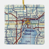 Appleton WI  Map Keramisch Ornament (Voorkant)