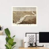 Appleton, WI Panorama - 1867 Poster (Thuiskantoor)