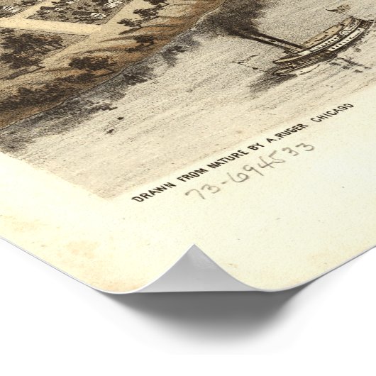 Appleton Wisconsin 1887 Antiek Panoramische Kaart Poster (Hoek)