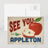 Appleton Wisconsin Apple - Vintage Travel Briefkaart (Voorkant / Achterkant)