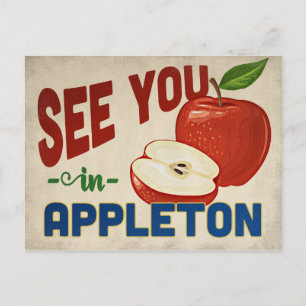 Appleton Wisconsin Apple - Vintage Travel Briefkaart