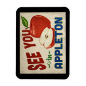 Appleton Wisconsin Apple - Vintage Travel Magneet (Verticaal)