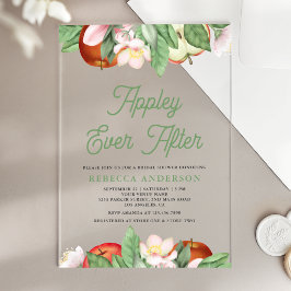 Appley Ever After Apple Bridal Shower Acryl Uitnodigingen