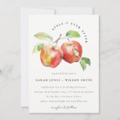 Appley Ever After Apple Watercolor Wedding Kaart (Voorkant)