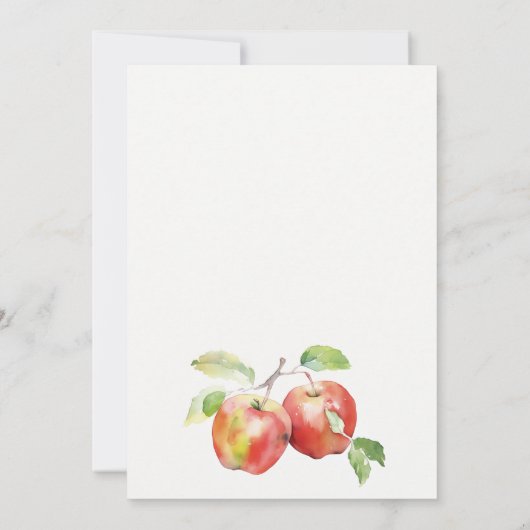 Appley Ever After Apple Watercolor Wedding Kaart (Achterkant)
