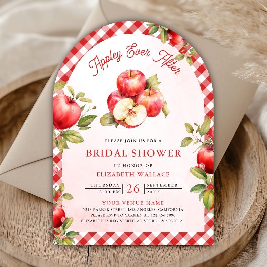 Appley Ever After Arch Photo Apple Vrijgezellenfee Kaart