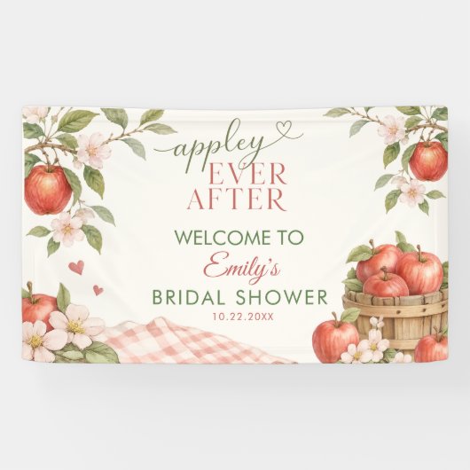 Appley EVER AFTER Bruiloft Feestelijke Ontvangst Spandoek (Horizontaal)