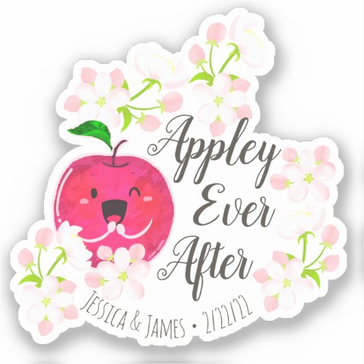 Appley Ever After - Punny Garden Sticker (Voorkant)