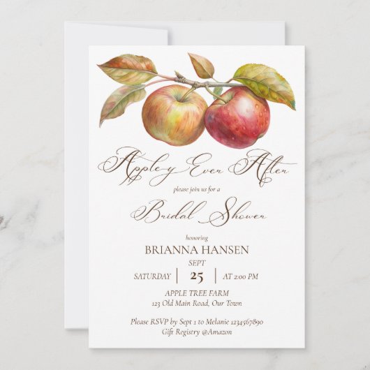 Appley ooit na appel herfst vrijgezellenfeest kaart (Voorkant)