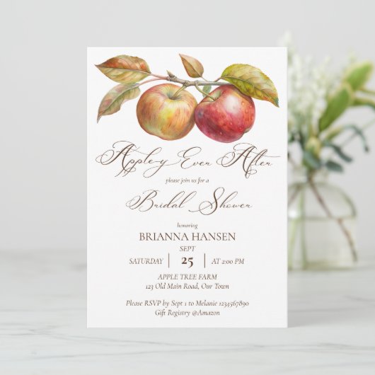 Appley ooit na appel herfst vrijgezellenfeest kaart (Staand voorkant)