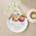 Appley ooit na appel herfst vrijgezellenfeest papieren bordje<br><div class="desc">Appley ever after apple herfst vrijgezellenfeest monogrammed gepersonaliseerde bedrukte papieren borden sjabloon gepersonaliseerde vrijgezellenfeest tafel decor,  een paar appels op een tak elegante kalligrafie herfst thema vrijgezellenfeest aangepaste borden,  een mooie herfst vrijgezellenfeest thema gemakkelijk te maken en overeenkomen decor</div>