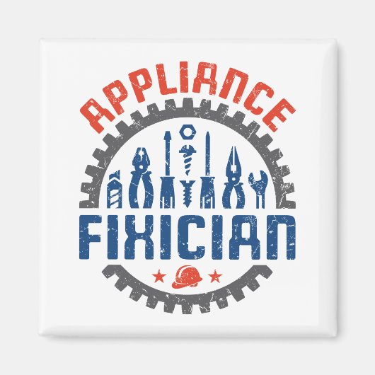 Appliance Reparation Funny Repairman Fixicia Magneet (Voorkant)