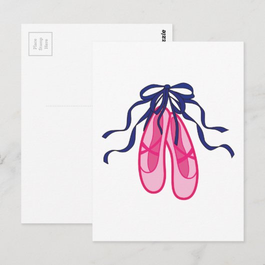 Appliqué Ballet Slippers Briefkaart (Voorkant / Achterkant)