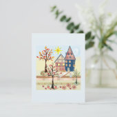 Applique, huizen, dorp kaart (Staand voorkant)