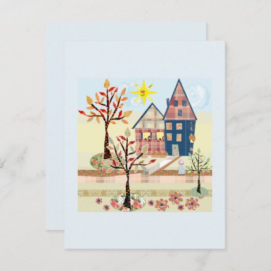 Applique, huizen, dorp kaart (Voorkant / Achterkant)