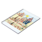 Applique, huizen, dorp notitieboek (Linkerzijde)