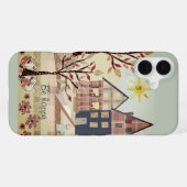 Appliqué, huizen, dorp, patchwork, quilten, kleppe iPhone hoesje (Achterkant horizontaal)