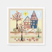 Applique, huizen, dorp servet (Voorkant)