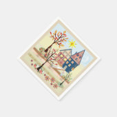 Applique, huizen, dorp servet (Hoek)