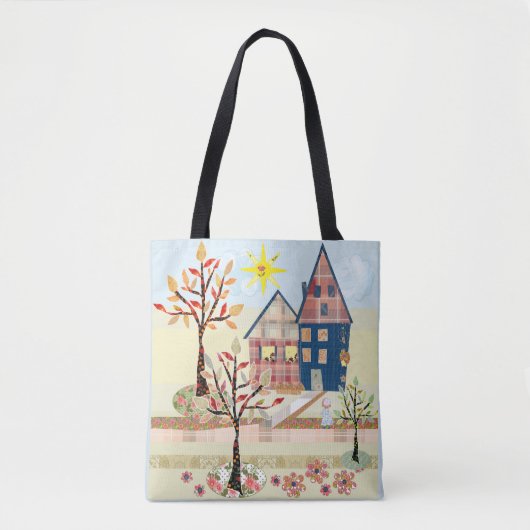 Applique, huizen, dorp tote bag (Voorkant)