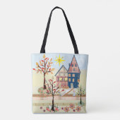 Applique, huizen, dorp tote bag (Achterkant)
