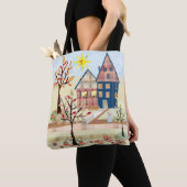 Applique, huizen, dorp tote bag (Dichtbij)