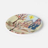 Applique, huizen, dorpen, patchwork, kantelen, fl papieren bordje (Gekanteld)