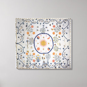 Applique quilt met zon, maan, sterren canvas afdruk
