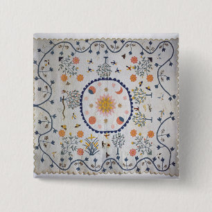 Applique quilt met zon, maan, sterren vierkante button 5,1 cm