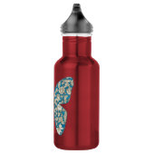 Applique stof vlinder bloemblauw waterfles (Rechts)