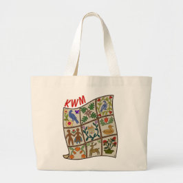 Applique Story Quilt - Gepersonaliseerd Grote Tote Bag