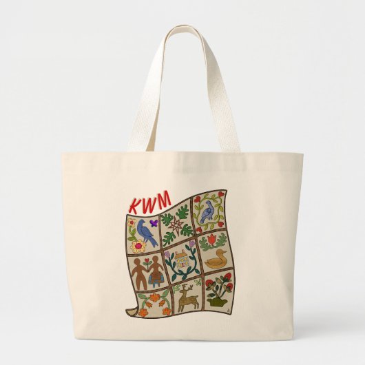 Applique Story Quilt - Gepersonaliseerd Grote Tote Bag (Voorkant)