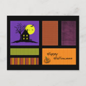 Applique Style Haunted House Halloween Briefkaart (Voorkant)