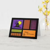 Applique Style Patchwork Halloween Kaart (Gele Bloem)