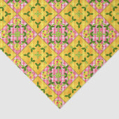 Applique Tulip Quilt-YELLOW-PINK-TISSUE WRAP PAPIE Tissuepapier (Detail)