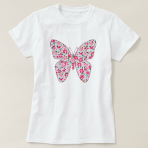Applique vlinder florroze t-shirt