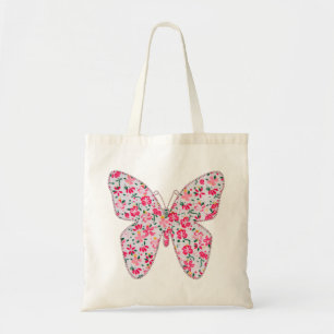 Applique vlinder florroze tote bag