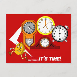 Appoint Reminder Clocks It's Time POSTCARD Briefkaart