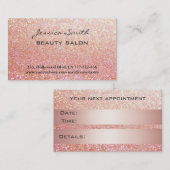 Appointkaart elegant chic roos Gold glittery Afsprakenkaartje (Voorkant / Achterkant)