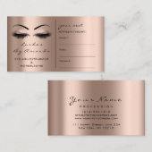 Appointkaart Makeup Artist Blush Roos Lash VIP Afsprakenkaartje (Voorkant / Achterkant)